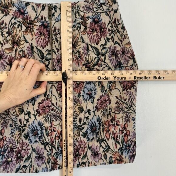Icone Simons Women’s Small Floral Tapestry Textured Mini Skirt Granny Boho Cute - Picture 6 of 9